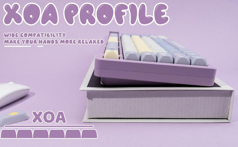 Cute Bunny Purple PBT Keycaps 136 Keys Dye Sublimation XOA Profile Full Set Compatible with Cherry MX Switches ANSI Layout Mechanical Keyboards gaming stuff gaming accessories