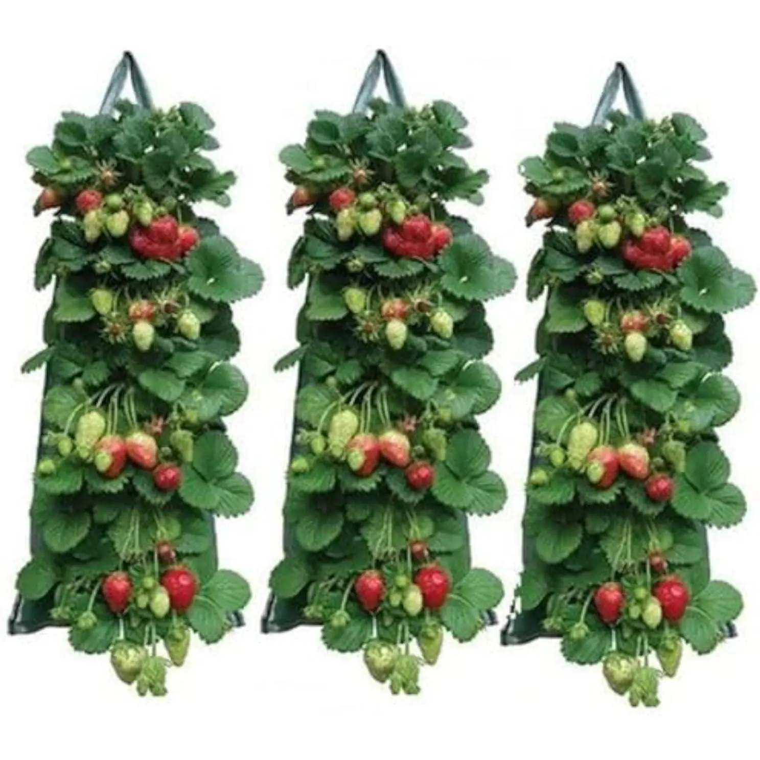 2024 Hanging Strawberry Planter - Upside-Down Patio Garden Tomato Grow Bags With Handle for Outdoor (3)