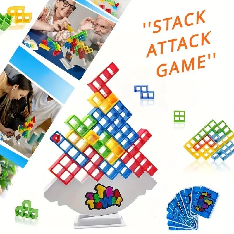 Balance Stacking Game Set, Building Block Set, Stem Building Blocks, 16/32/48 Pieces, Fun Board Game for Kids & Adults, Family Night Party Toy, Christmas Halloween Gift Idea
