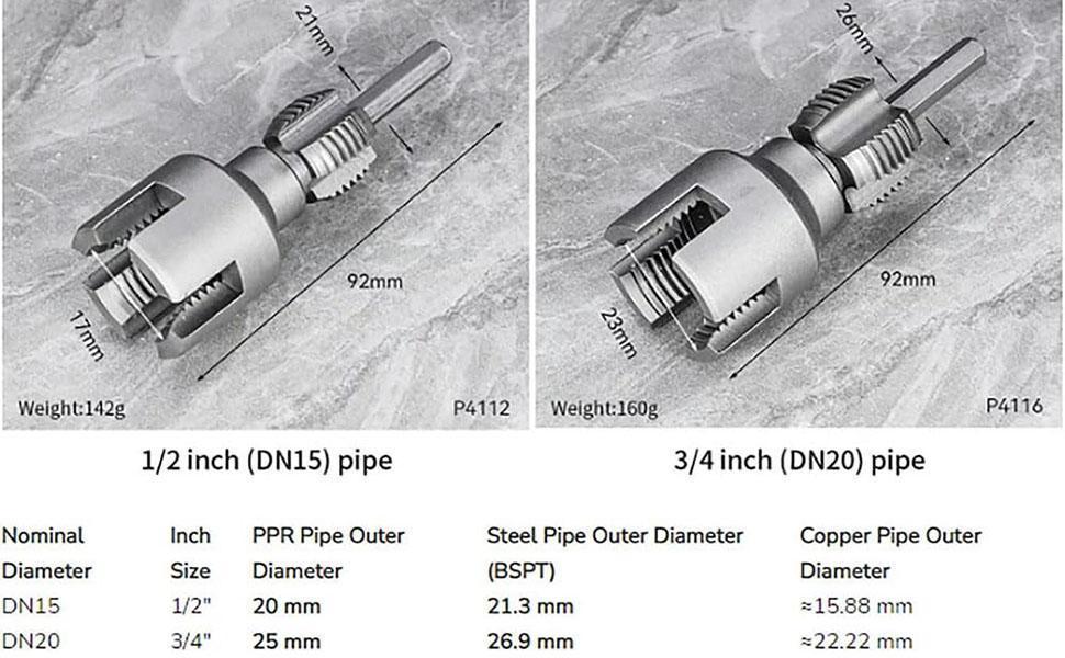 1/2'' 3/4'' PVC Pipe Thread Cutting Tool Integrated Internal & External Pipe Threading Tool - Electric Drill Compatible, High Speed Steel, Quick Installation - Ideal for Home Repairs, Construction & DIY Projects 1/2'' 3/4'' PVC Pipe Thread Cutting Tool Integrated Internal & External Pipe Threading Tool - Electric Drill Compatible, High Speed Steel, Quick Installation - Ideal for Home Repairs, Construction & DIY Projects