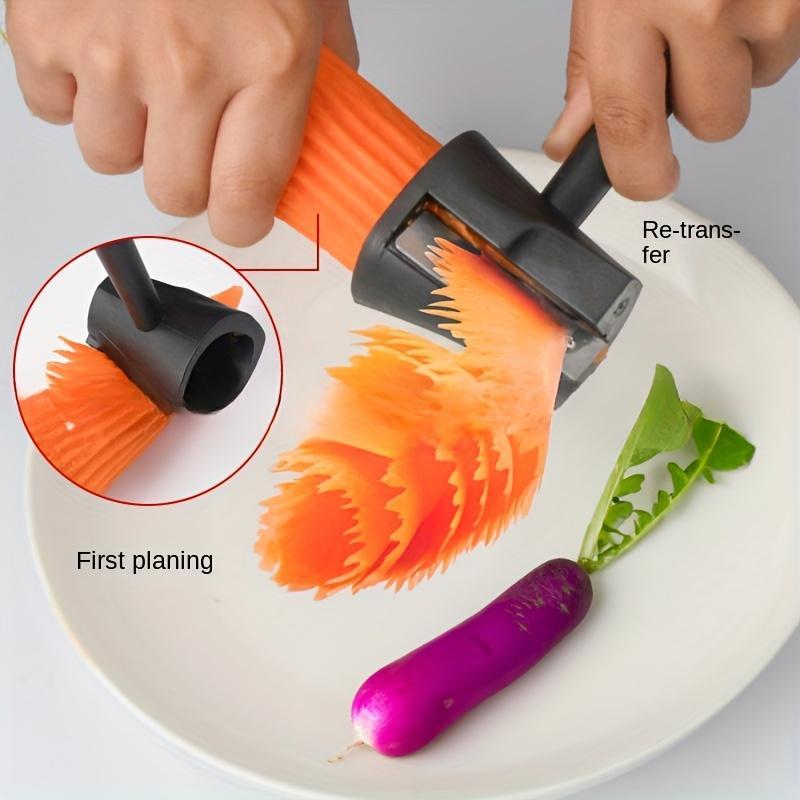 1 Multifunctional Spiral Roller | Creative Cucumber and Carrot Slicer, Fruit and Vegetable Knife, Made of PP and 400 Series Stainless Steel, Uncharged