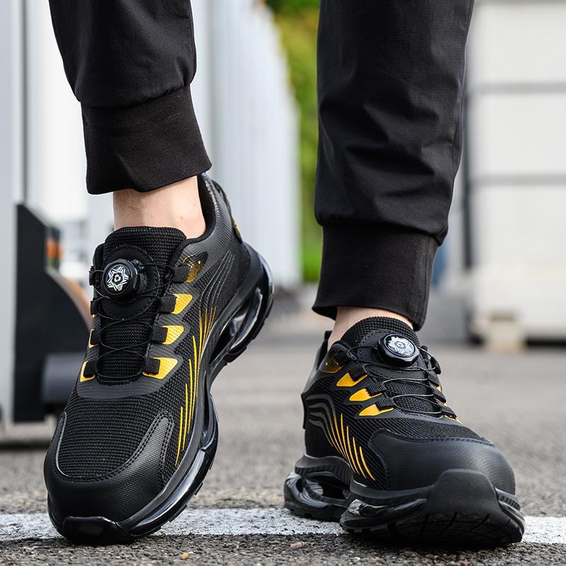Steel Toe Shoes for Men Women Composite Toe Work Sneakers Indestructible Safety Tennis Shoes Lightweight Breathable Construction Sneakers Puncture Proof Air Cushion Ergonomic Design