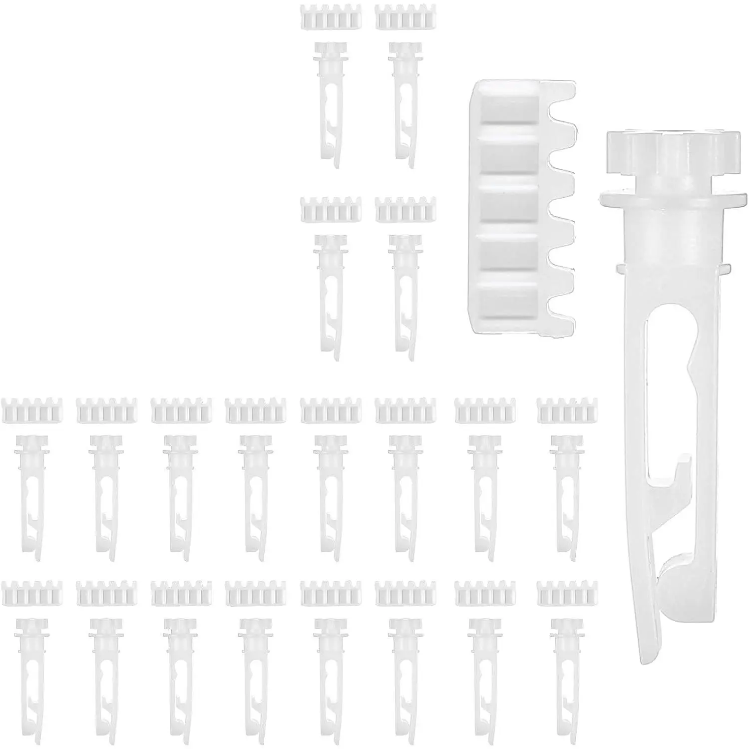 20 Pairs Vertical Blinds  Slats, White Blind Repair Tabs &  for Indoor Windows, Plastic Blinds   Repair Kit, Clips for Headrail Carrier Stem Curtain Accessories