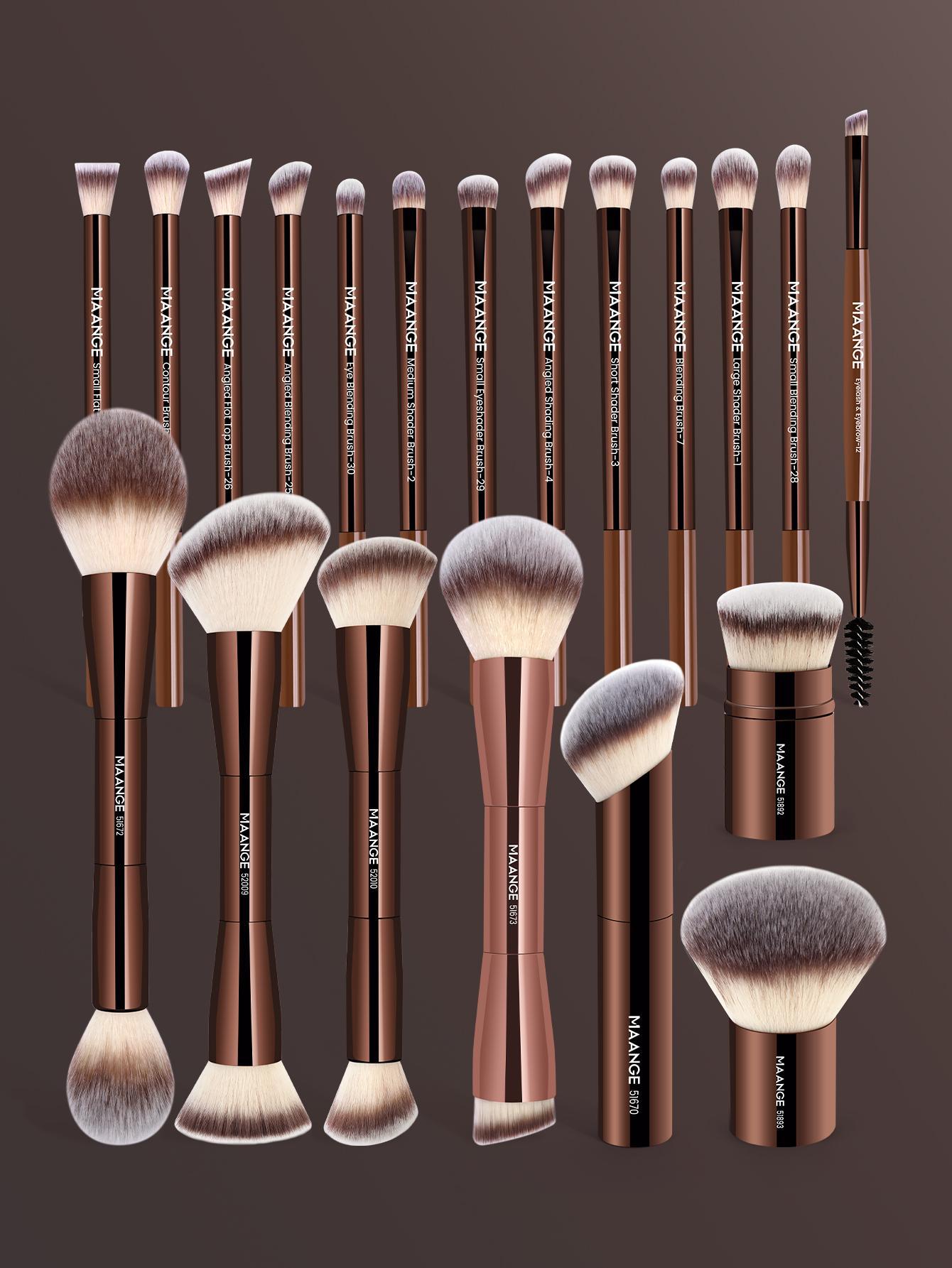 MAANGE 20pcs Professional Makeup Brush Set, Powder Brush Blush Brush Concealer Brush Contour Brush Nose Contour Brush Eyeshadow Brush Eyebrow Brush Detail Brush, Versatile Cosmetic Tools for Beauty Enthusiasts, Makeup Brush Kit
