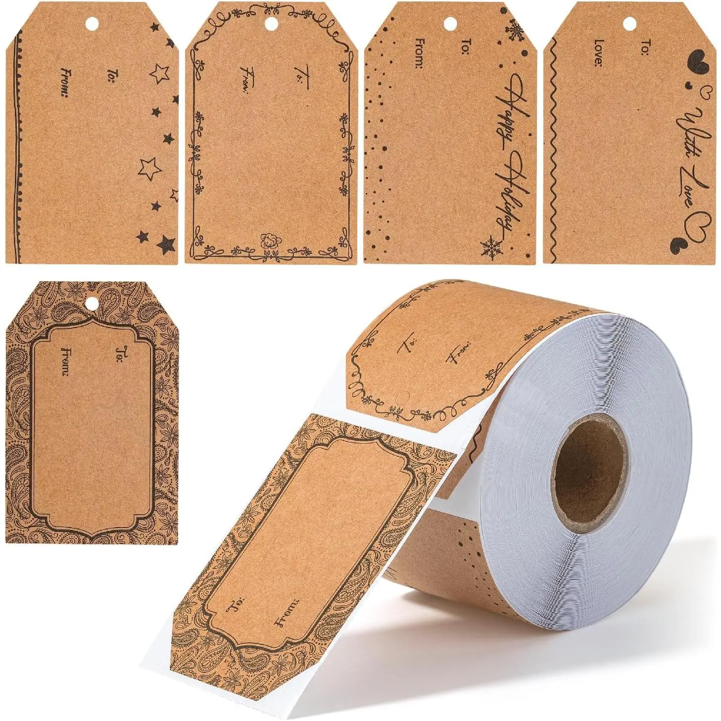 - Christmas  Tags Stickers, 2" x 3", 250 count |  Christmas  Tags Self-Adhesive