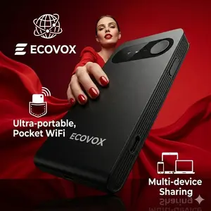 ECOVOX Global Portable Mini LTE WiFi Hotspot - 3.5oz Wireless USB-C Device with 13-hour Battery, Connects 9 Devices, 120+ Countries Use, AT&T/T-Mobile Compatible, Free 1GB Data, Ideal for Travel, Home Office - TikTok Shop Creator Picks