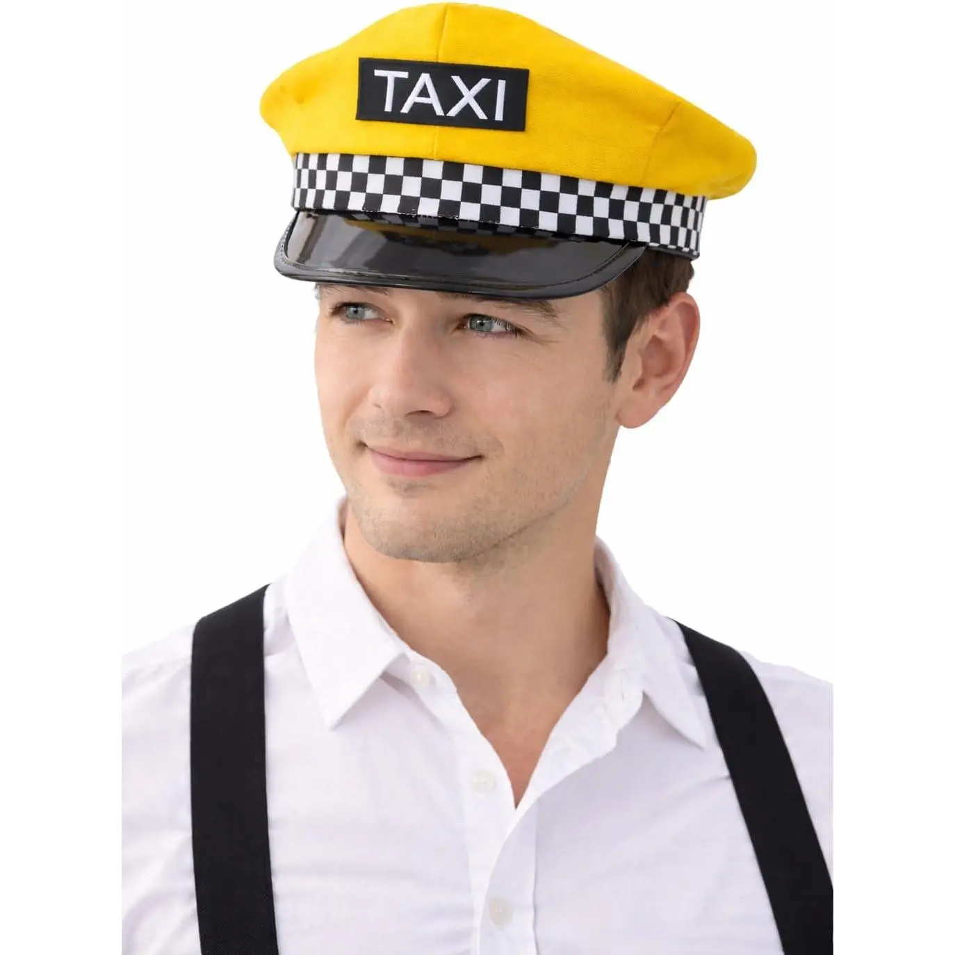 Yellow Taxi Driver Hat | Cabs Drivers Hat | Chauffeur Drivers Caps | Cabbie Hats | Retro NYC Driving Caps | Taxi Driver stume Accessories | Driving stume Accessory | 5" x 10" | Adjustable | Unisex