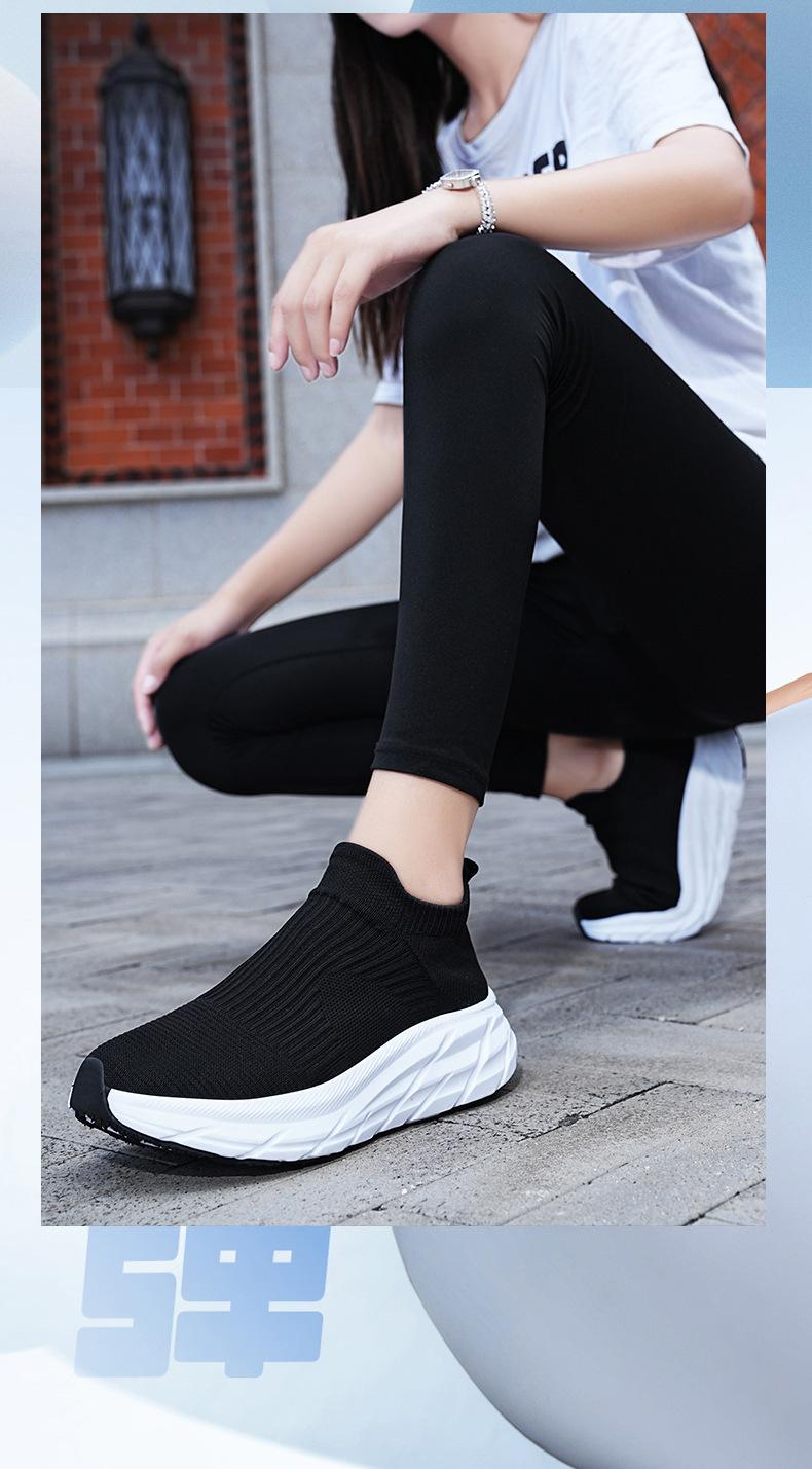 Summer thick-soled breathable mesh casual shoes for men, slip-on soft-soled running sneakers