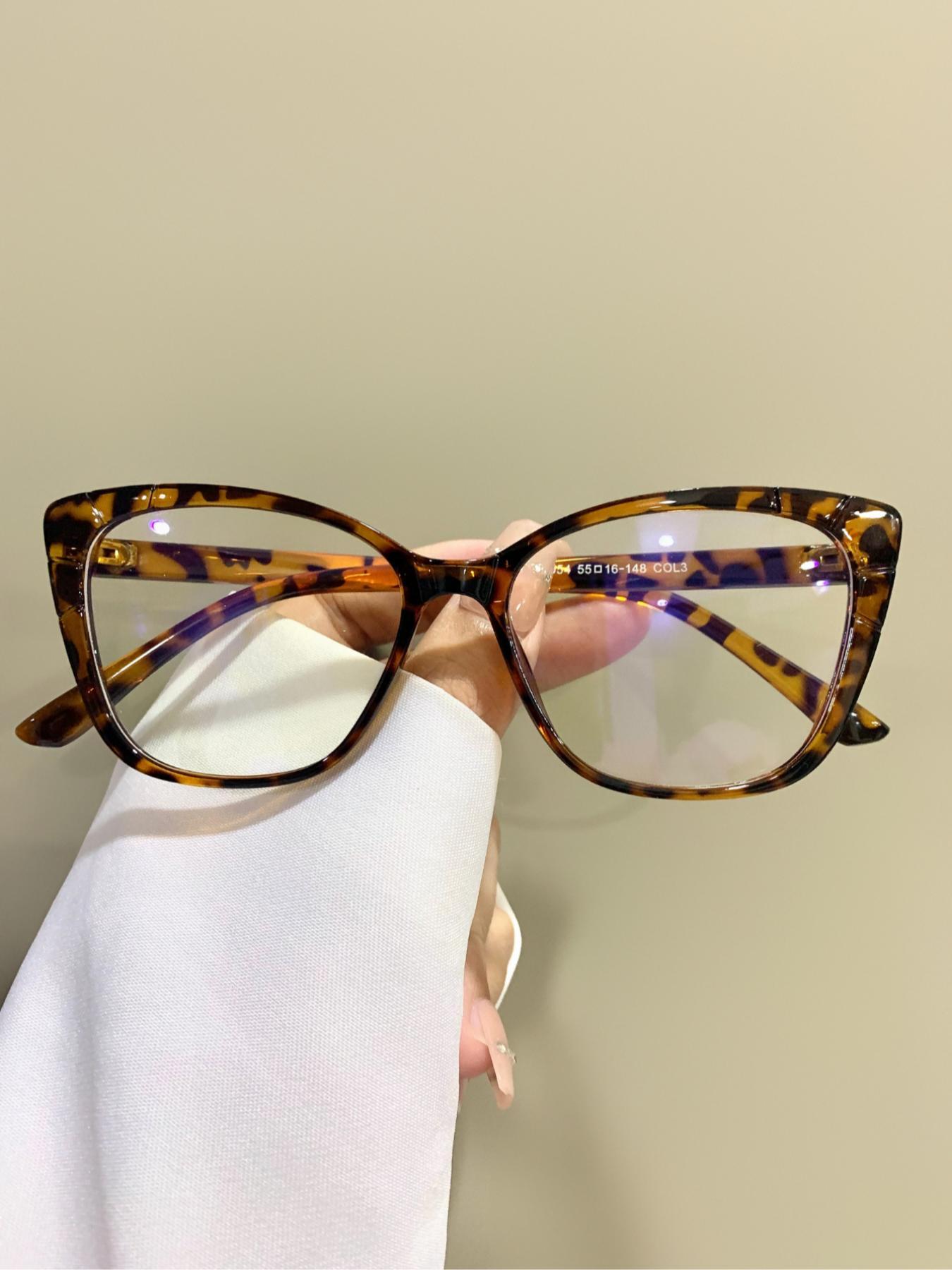 Cat Eye Glasses Fashion Trendy Simple Flat Glasses for Women Men, Casual Style PC Lens, All Seasons Wear, Unisex Eyewear, Lightweight Durable Glasses