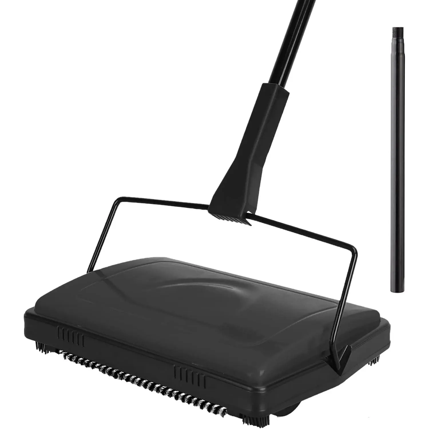 Carpet Sweeper Cleaner 4 Poles for  Office Low Carpets Rugs Undercoat Carpets  Dust Scraps Paper Small Rubbish Cleaning with a Brush Black