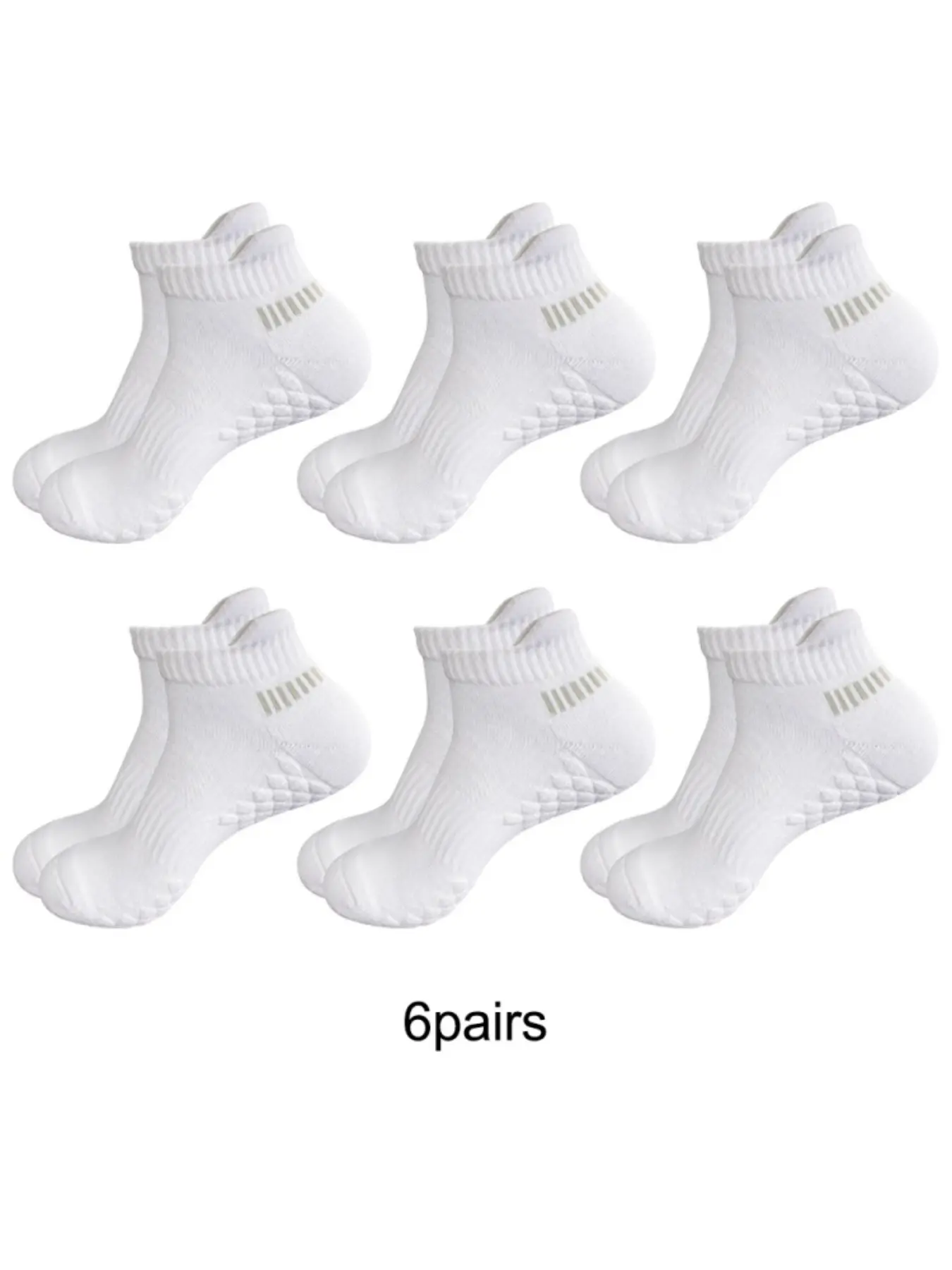6 Pairs Unisex Cotton Ankle Socks, Foot Massage Cushion Mesh Breathable Short Socks, Ribbed Anklet Casual Sports Commute Socks