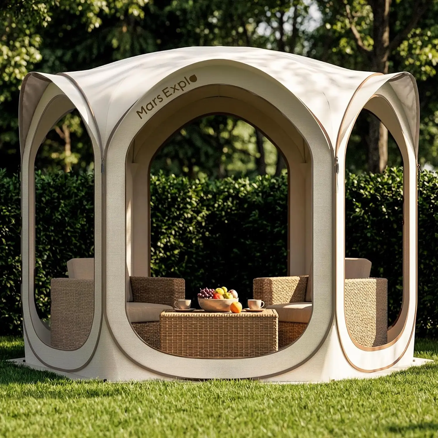 Screen Pop Up House Room Tent, Canopy Sun Shade Shelter for Camping, Patio, Backyard, Deck & Outdoor Activities, Portable Gazebo, 10'x10'