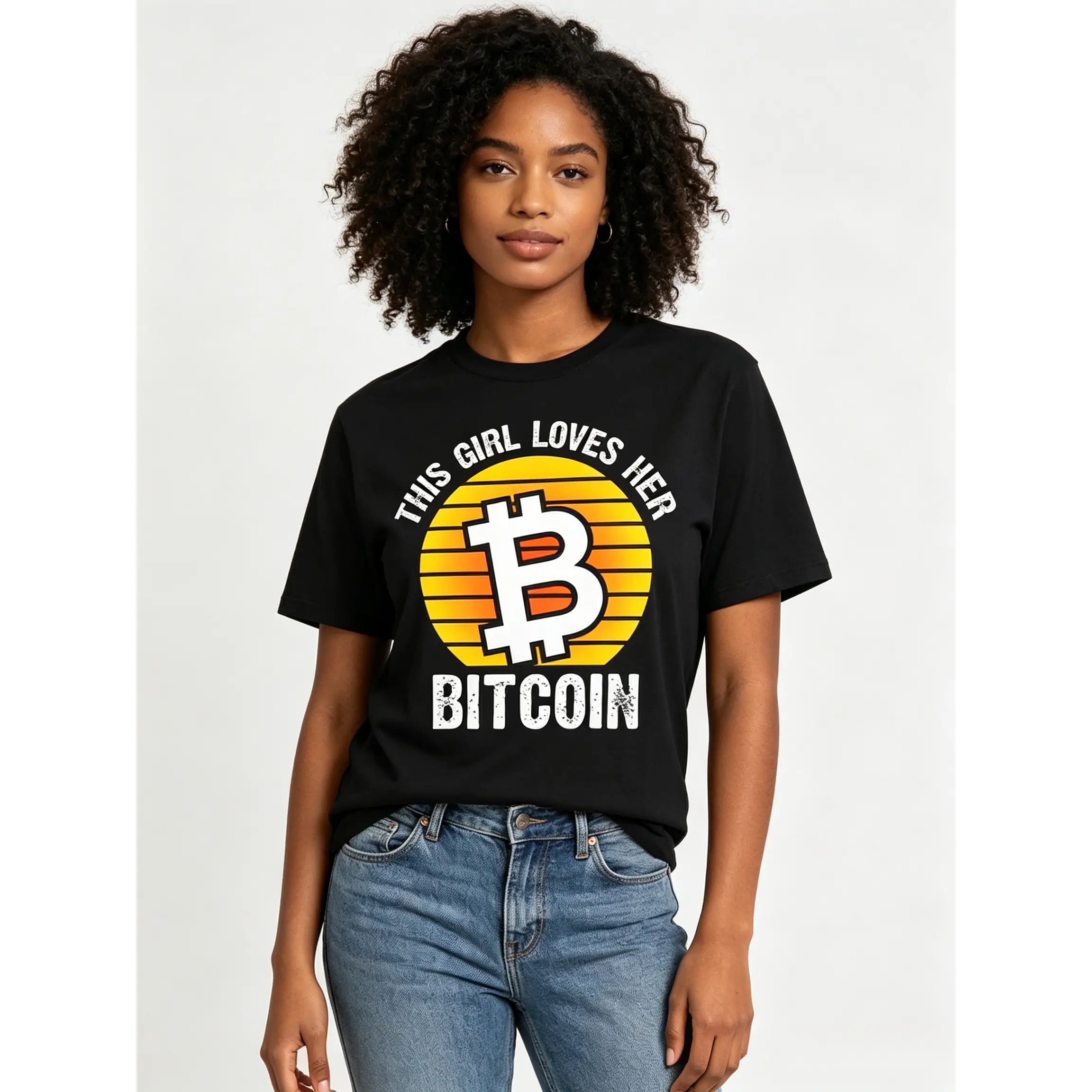 Unisex Bitcoin Graphic T-Shirt - Casual Men's Tops, Short-Sleeve Round Neck Print Tee for Crypto Enthusiasts, Blockchain Developers, Bitcoin Investors, Shortsleeve