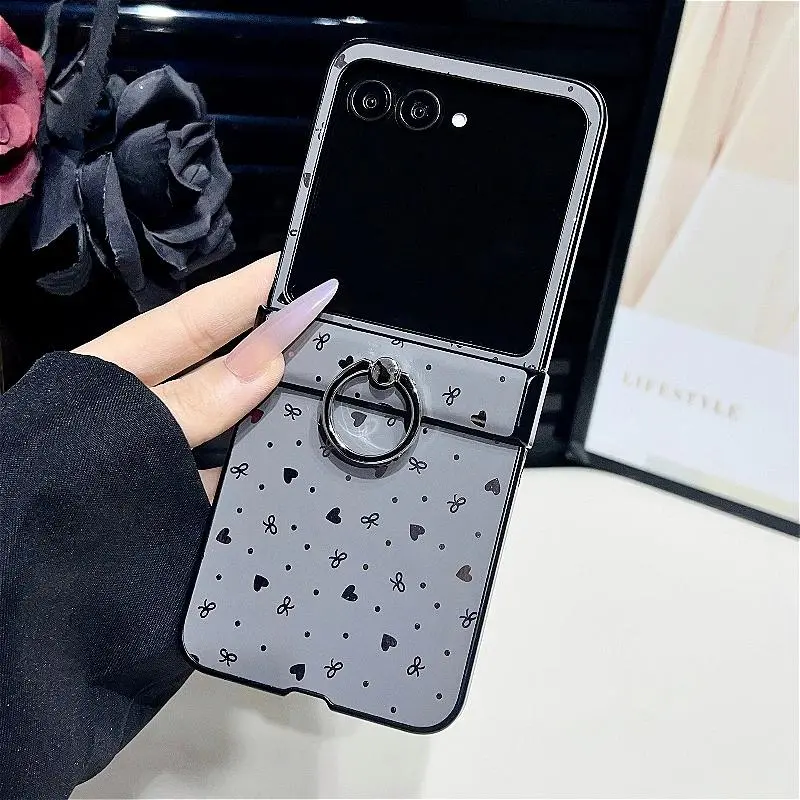 Luxury Polka Dot Multi-Model Cellphone Casing with Detachable Ring, Soft Shell, Heart Star Hinge Protection, Shockproof Cover, Anti-Fingerprint Accessories for Motorola Razr 40 Ultra, 50, 50 Ultra, 60 (3-Piece Set), Razr Series