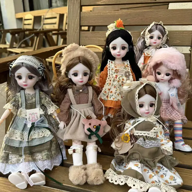 30cm Cute Lolita Princess Dress-Up Doll, Unisex Children's Development Play Companion Toy Gift