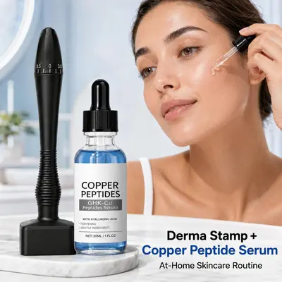 how to derma stamp ghk cu Cmo usar con GHK-cu para una piel radiante Beauty Derma Stamp, Professional Microneedling optimal routine for applying ghk