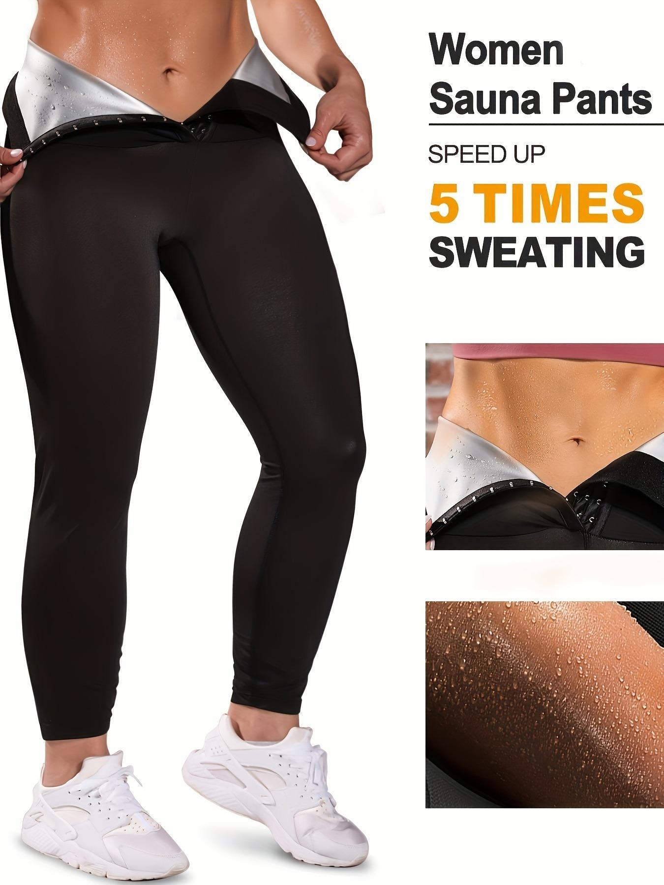 Plus Size High Waist Hook & Eye Sports Leggings, Sport Tummy Control Skinny Pants, Ladies Sportswear Clothing for Gym Workout Running, Elastic Waist Leggings, Fitness Tights, Shaping Leggings