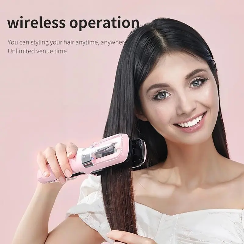 Electric hair straightener, portable rechargeable hair straightening device, automatic hair detangling device, creates smooth hairstyle, hair care styling tool, hair styling tool, the best gift for women, Cordless Straightener