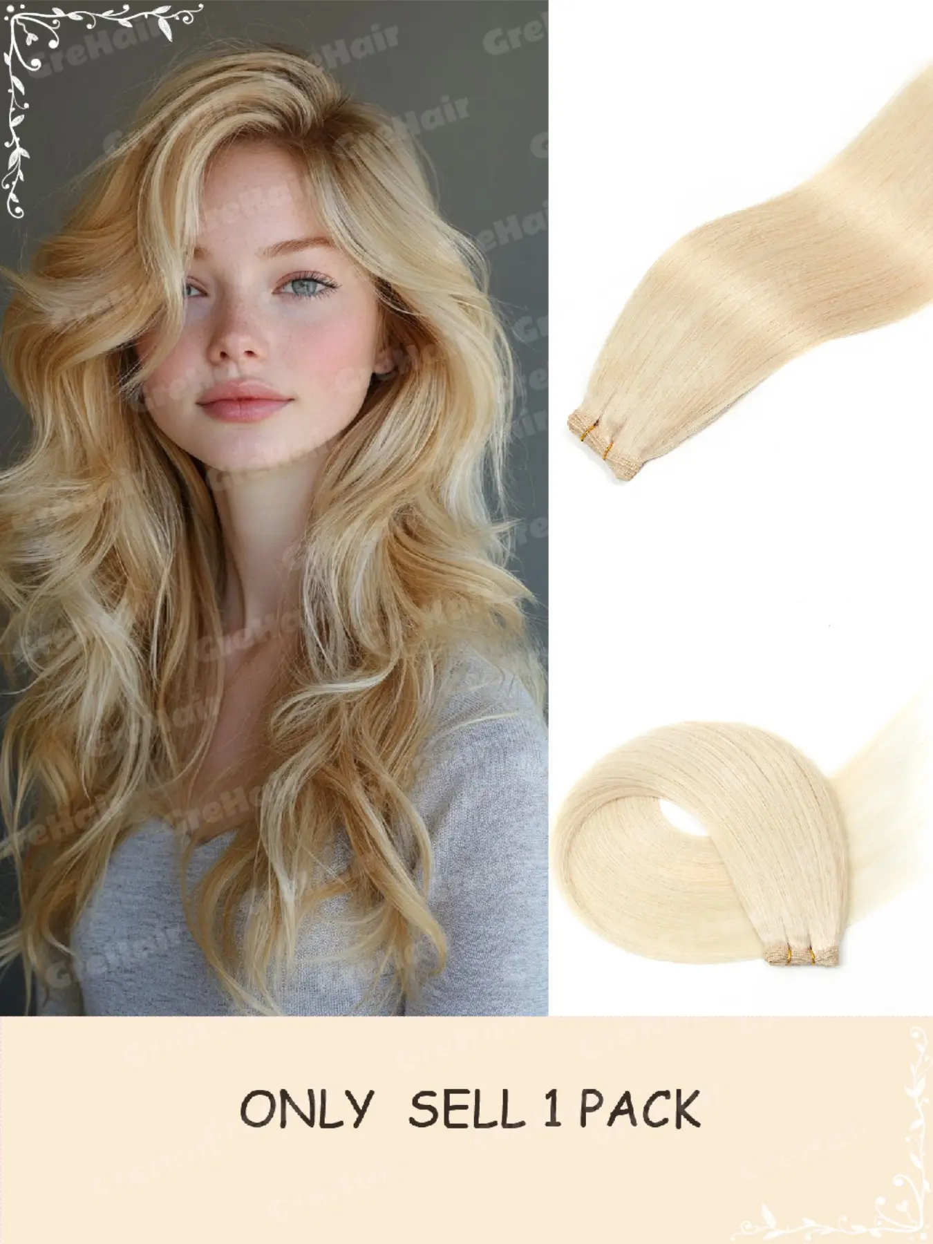 Handmade Braided Hair Extension, Genius Weft Seamless Human Hair Clip-In, Light Color Options, Lightweight & Adjustable, Volume Boost