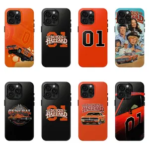 Vintage The Dukes Of Hazzard Phone Case, The General Lee Dixie Phone Cover, 01 Hemi Orange Car 70s TV Series Durable phone case for iPhone 12, 13, 14, 15, 16, 17 Pro Max, Pro, Plus, and 17 Air,the perfect gift for her or him, ideal for parties.