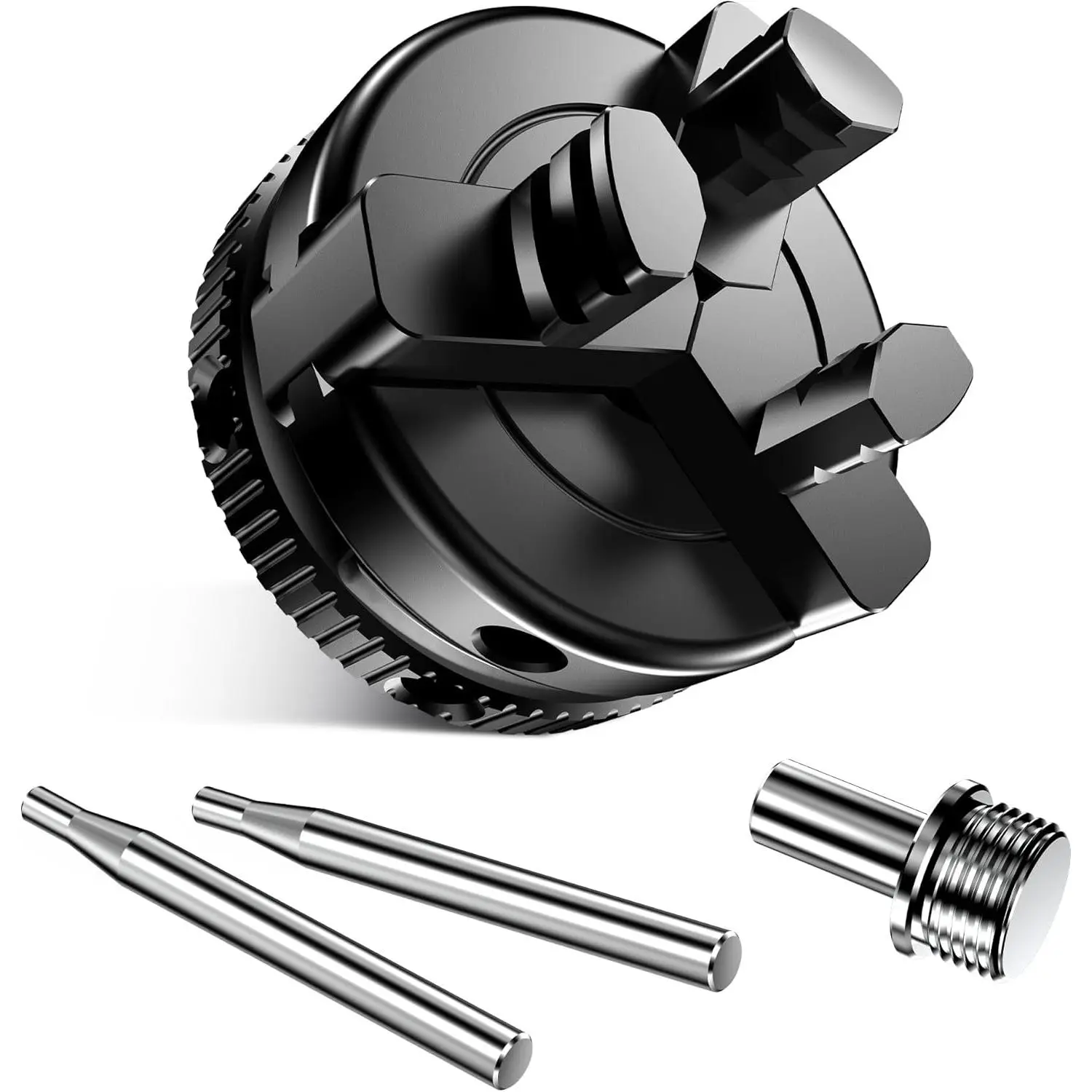 2 inch Mini 3-Jaw Self-center woodworking chuck. M18X1.5mm Thread and 0.4 inch connector Mini lathe Chuck