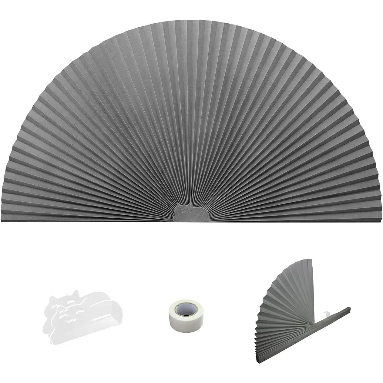 Arch Window Pleated Blinds Easy Cut and Install Pleated Shades Fliterling Linght and Blackout Blinds Grey