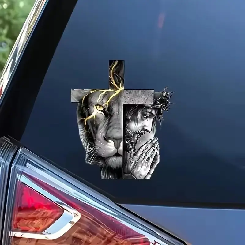 2 Lion Symbol Stickers, Durable PVC Material, Ideal for Laptops, Cups, Cars, Walls, Perfect for Car Decoration and Personal Use