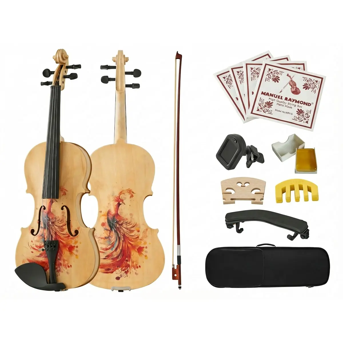ARCH Professional 4/4 Full-Size Violin Premium Handcrafted Acoustic Fiddle with Complete Accessories, Exquisite Finish, Lightweight Durable Design for Musicians, Students, Beginners, Unique Gift for Music Lovers, Orchestra, Practice, Performance