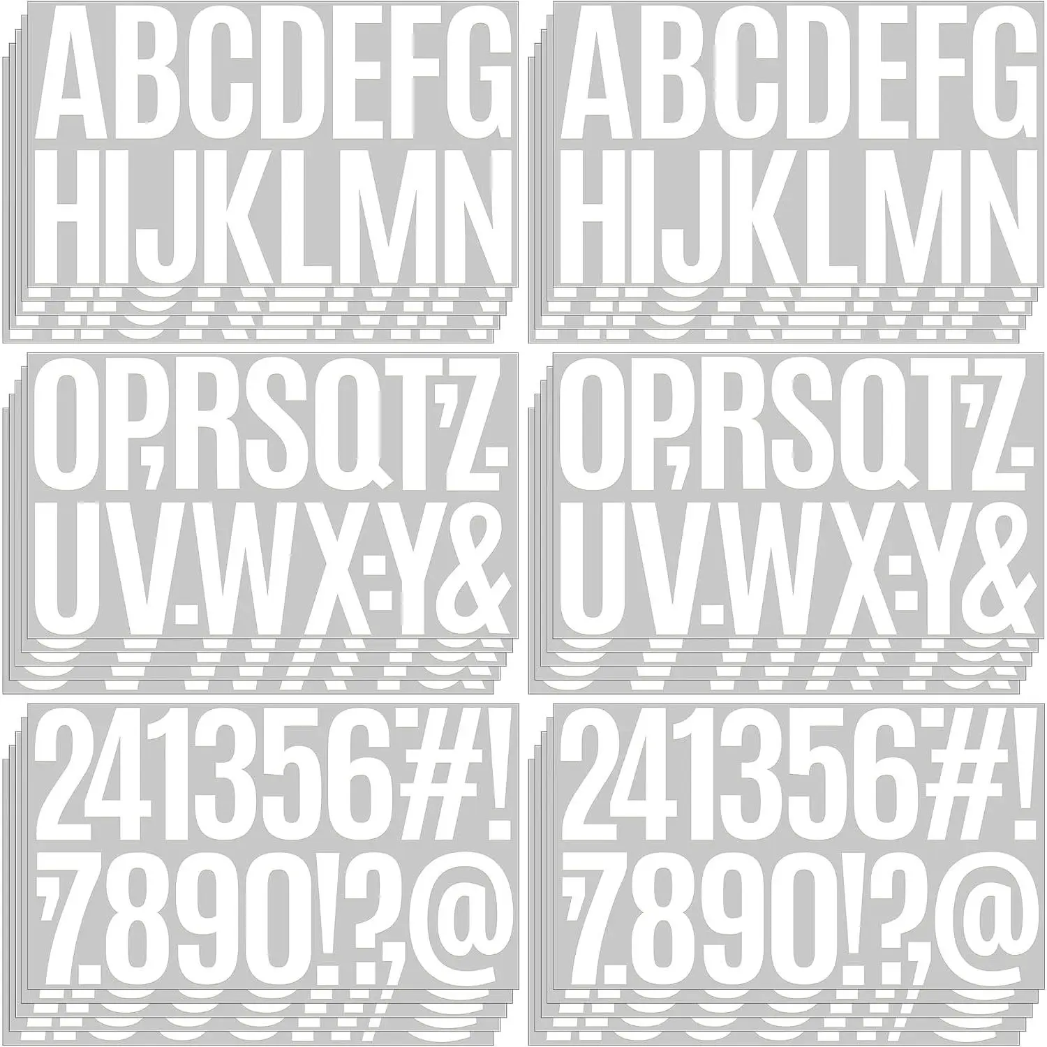 Vinyl Letter & Number Stickers, 520-Count 30-Sheet 3-Inch White Self-Adhesive Removable Labels for Mailbox, Window, Classroom Decorating (Office Stationery Supplies)