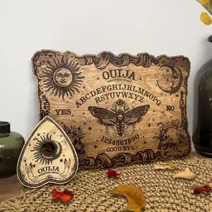 Wooden Gothic Ouija Board with Planchette, Divination Board, Talkin Spirit Board, Witchcraft Decor, Games, Board Games for Family Night, yes no game, Witch Gift, Gift for Family, Spooky Gift, Home Decor, Home Decorations Indoor