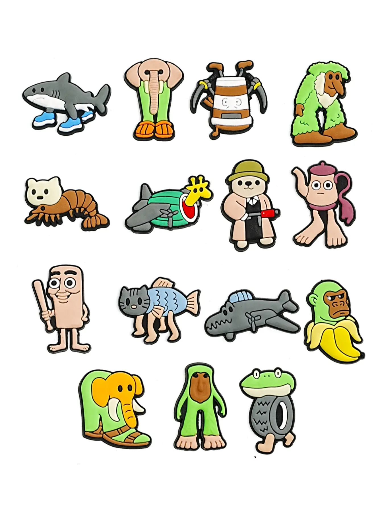 15pcs Cartoon Street Silicone Clog Charms, Bling Shoe Charms, Garden Shoe Decorations, Soft Rubber Shoe Clips, Shoe Charms Set, Holiday Party Gifts, Corc Fan Small Presents, Decorative Shoe Accessories