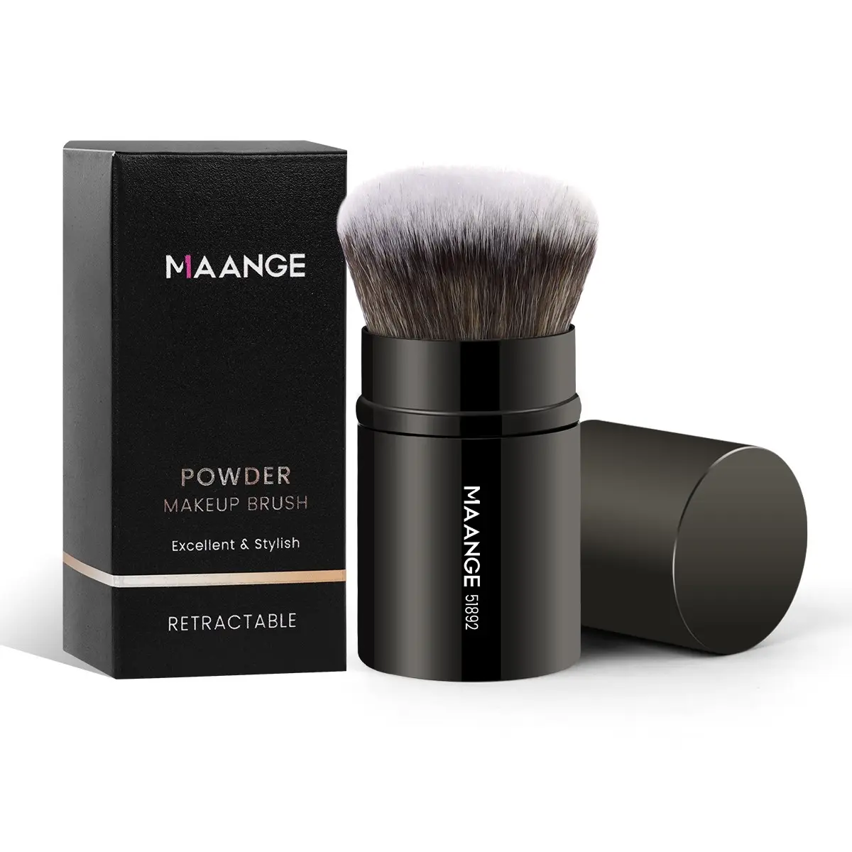 Professional Retractable Makeup Brush, 1 Count Loose Powder Highlighter Brush with Soft Bristles for Beginners, Gift for Women & Girls, Christmas Gift, Precision Powder Brush, Face Makeup Brush, Setting Powder Brush