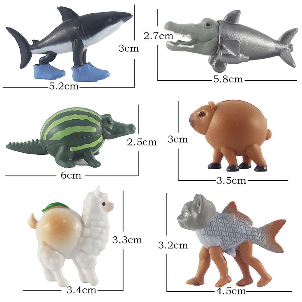 24pcs/set Italian Brainrot Tung Tung Sahur Shark Tralalero Tralala Action Figures Bombardiro Crocodilo Shimpanzini Bananini Toy