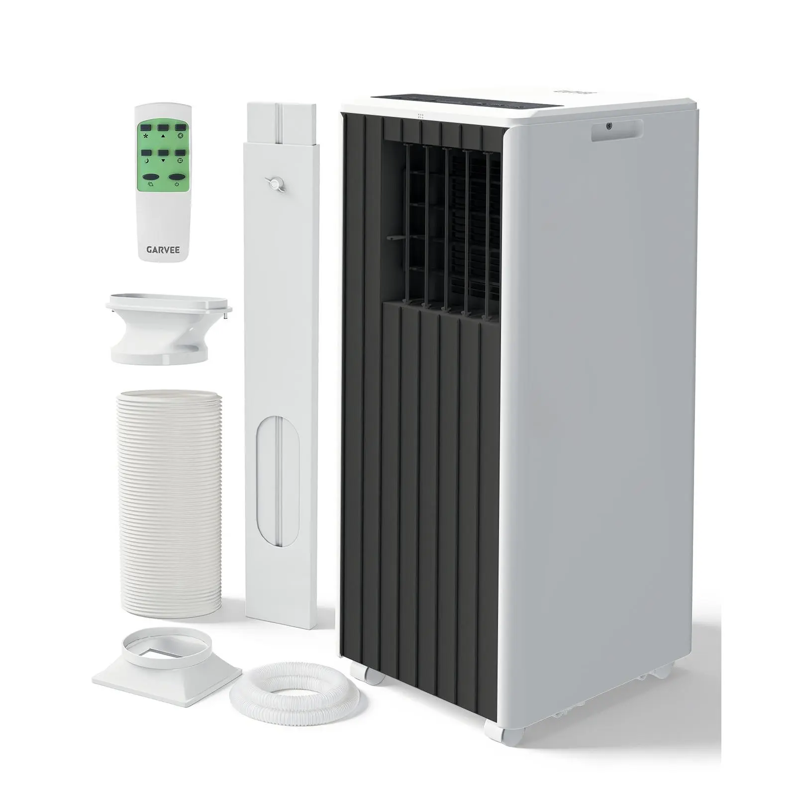 8000 BTU 4-in-1 Portable Air Conditioner with LED Display, Remote Control, 24H Timer, Cool, Dehumidifier, Fan & Sleep Modes, Complete Install Kit for 350 Sq.Ft Bedrooms
