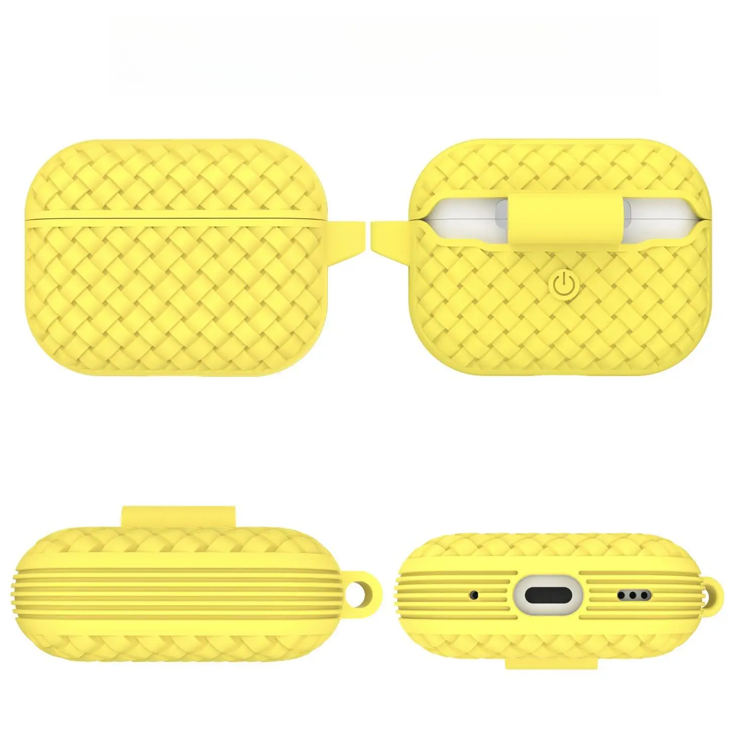 Earbuds Case with Rugged Weave Pattern, Shockproof Anti-Slip Silicone Protective Cover for Sport and Office