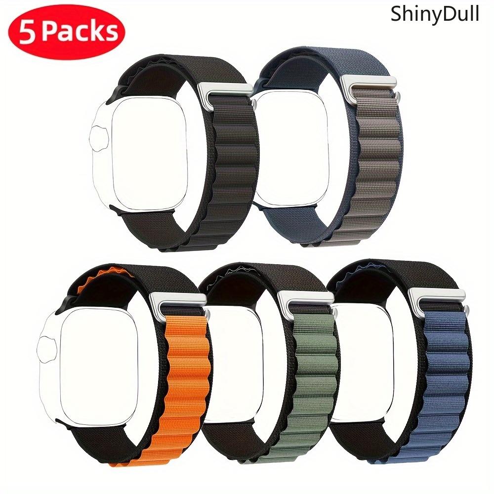 5-Pack Plastic Head C Buckle Nylon Watch Bands for Apple Watch – Alpine Loop Strap 38–49mm (Series 1–10, SE, Ultra/Ultra 2)