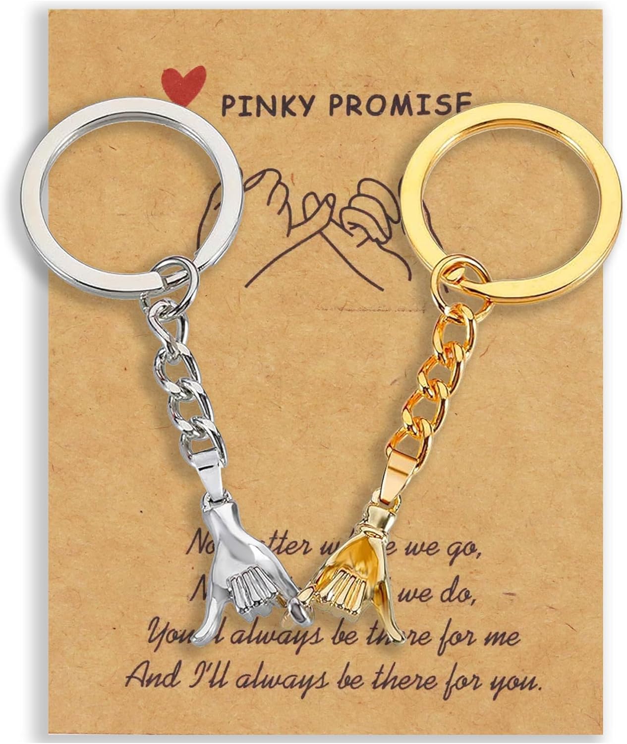 Gifts for Boyfriend - 2PC Pinkie Promise Matching Couples Keychain Gift for Boyfriend Girlfriend Long Distance