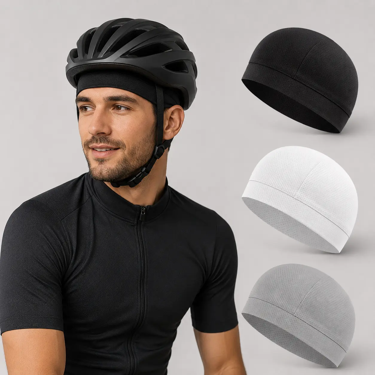 Skull Caps 3 PCS Warm Breathable for Helmet men's Beanie cycling caps Two wearing styles Do-Rag Running Beanie Under Helmet Lineri Sports Esports Styling Windproof Suitable for all seasons Gift for Boyfriend