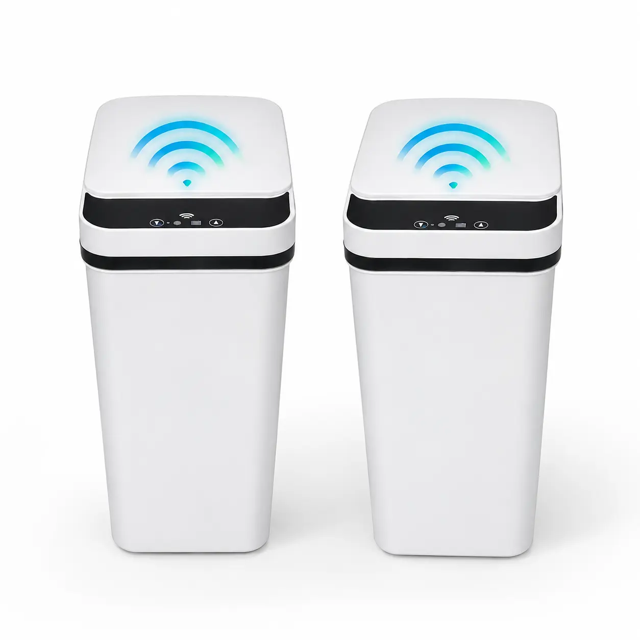 2-Pack Smart Touchless Trash Cans with Lids, 2.4 Gal Automatic Motion Sensor Garbage Bins for Bathroom & Office, Luxurious Indoor Recreation Use,Black,Personalized,Vintage,Solar,Lighted,hd,PVC,Hinged,mail