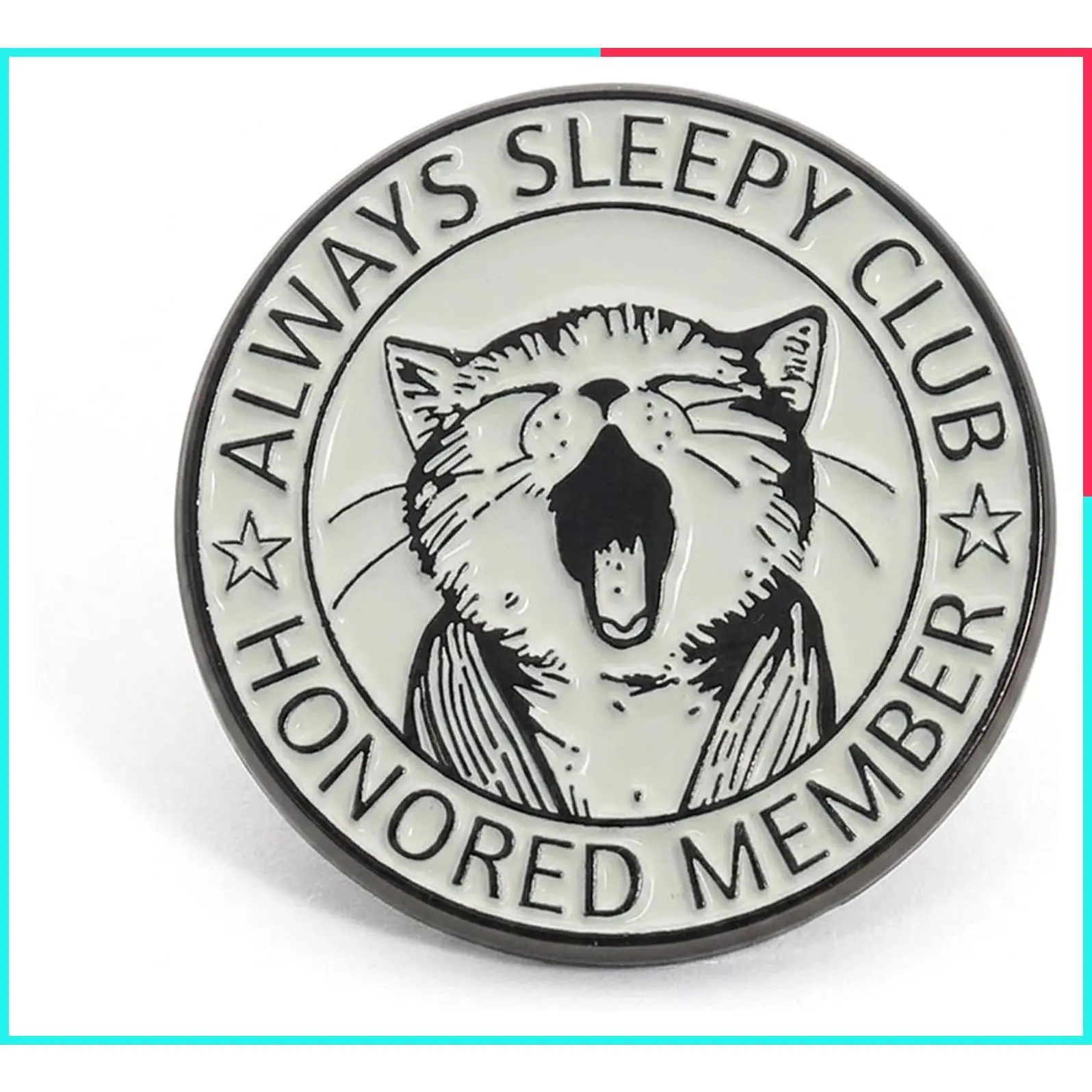 Sleepy Cat Enamel Lapel Pin – Funny Cute Kitty Pin for Backpacks, Jackets, Hats, Bags & Pin Boards, Perfect Gift for Cat Lovers, Students & Friends