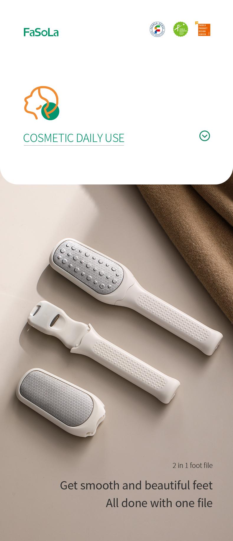 FaSoLa foot grinding tool for removing dead skin and calluses, home-use pedicure stone for scraping the soles and heels, double-sided foot scrubber