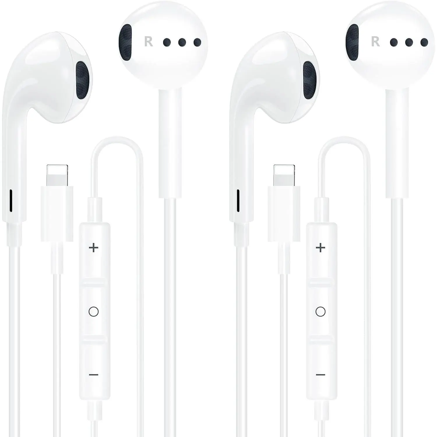 [MFi Certified] 2 Pack Lightning iPhone Headphones Wired Earbuds/Earphones with Built-in Microphone & Volume Control, Noise Cancelling in-Ear Earphones Compatible with iPhone 14/13/12/11/XR/XS/X/8/7/6