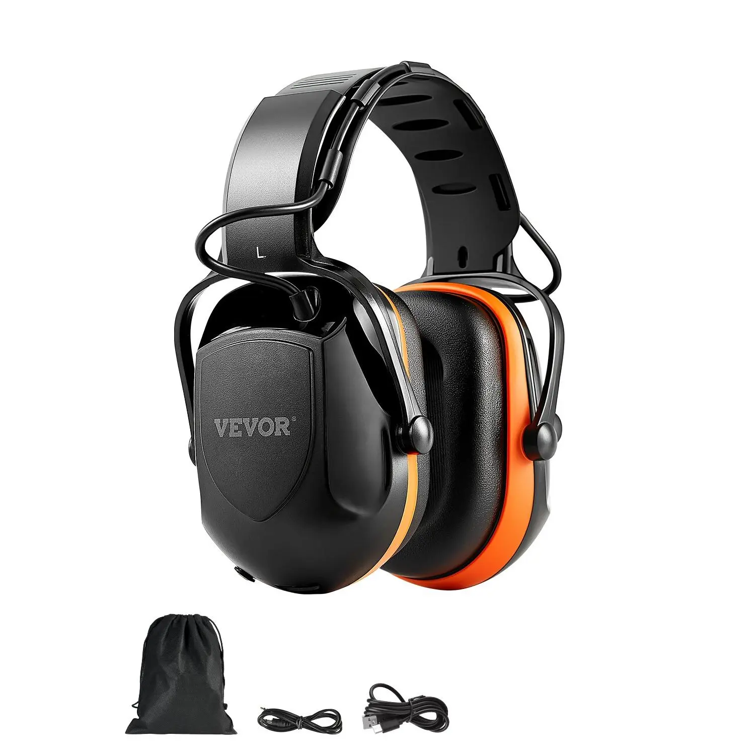 VEVOR Electronic Safety Earmuffs with 5.1 Bluetooth Headphones, NRR23dB Noise Reduction, Adjustable Strap, Hearing Protection for Shooting, Lawn Mowing