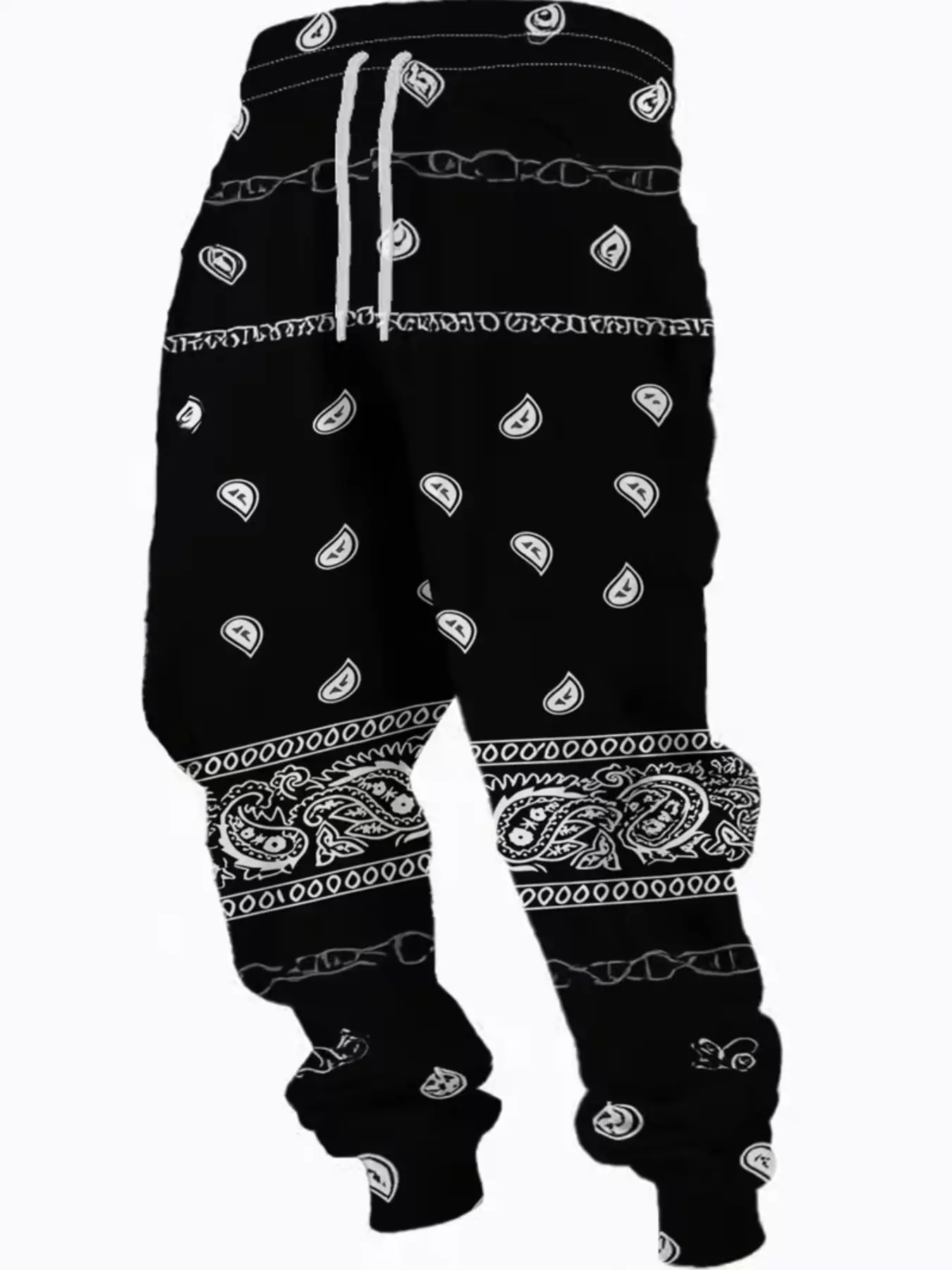 Men's Casual Fitted Trousers, Graphic Pants, All over Print, Base Paisley Pattern, Perfect for Dates and Vacations, Ideal Gift for Men