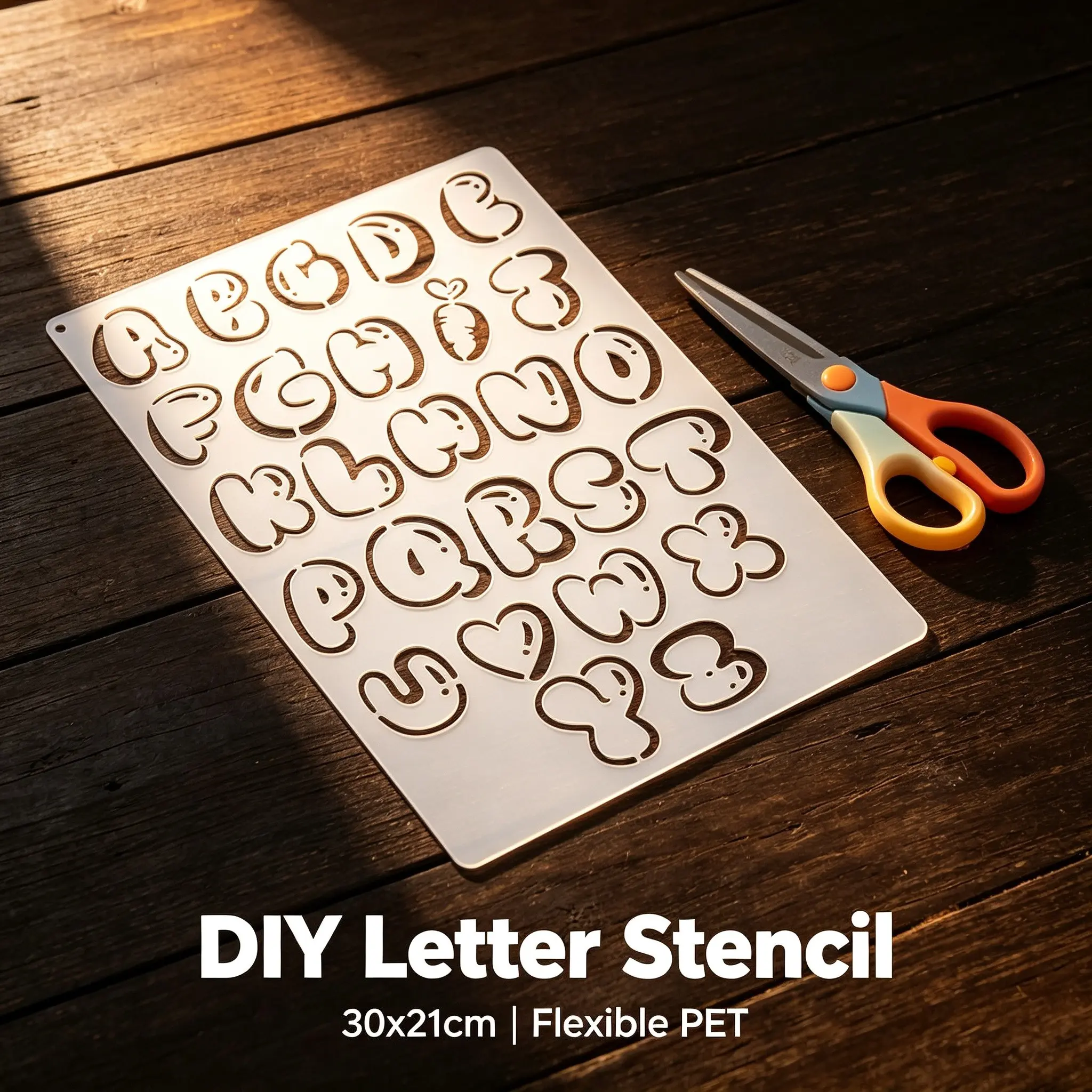 Cute Bubble Letter Stencil for Kids 🧸 Educational Alphabet Template | DIY Wooden Toys, Name Signs & Crafts ✏️