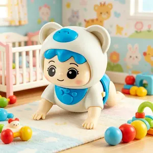 Baby Crawling Doll with Music, Electric Sensory Learning Toy for Kids, Early Education, Play, Singing and Crawling Party, Perfect Gift for Day