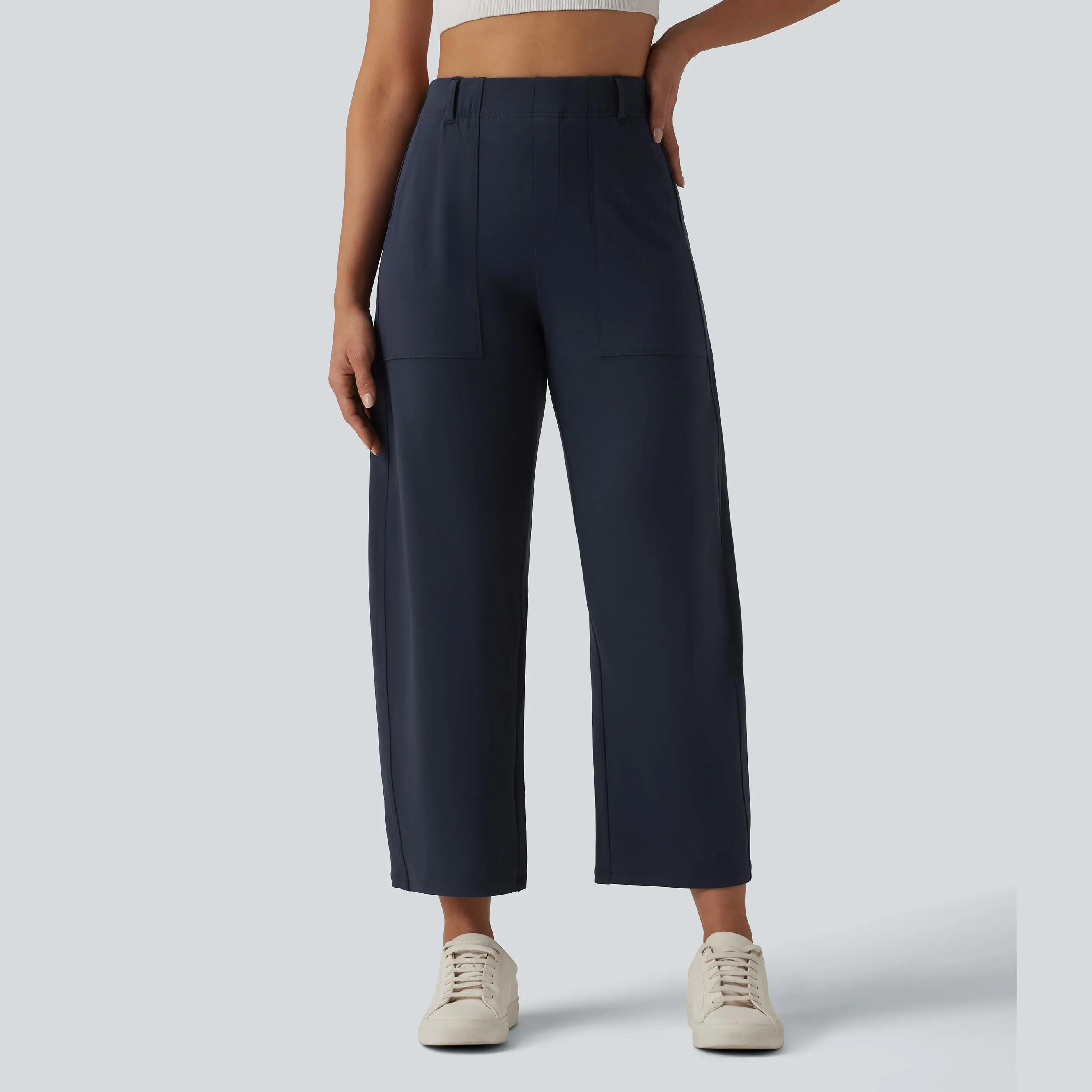 【Creator’s Pick】Halara DayStretch High Waisted Barrel Leg Casual Pants with Pockets