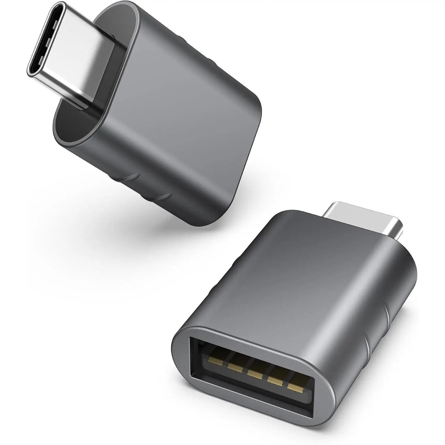USB C to USB Adapter Pack of 2, USB 3.0 to Thunderbolt 5/4 Adapter | Compatible with MacBook Pro Air 2026, Surface, iPad, , Galaxy Notebook, XPS and  Type C Devices, Space Grey
