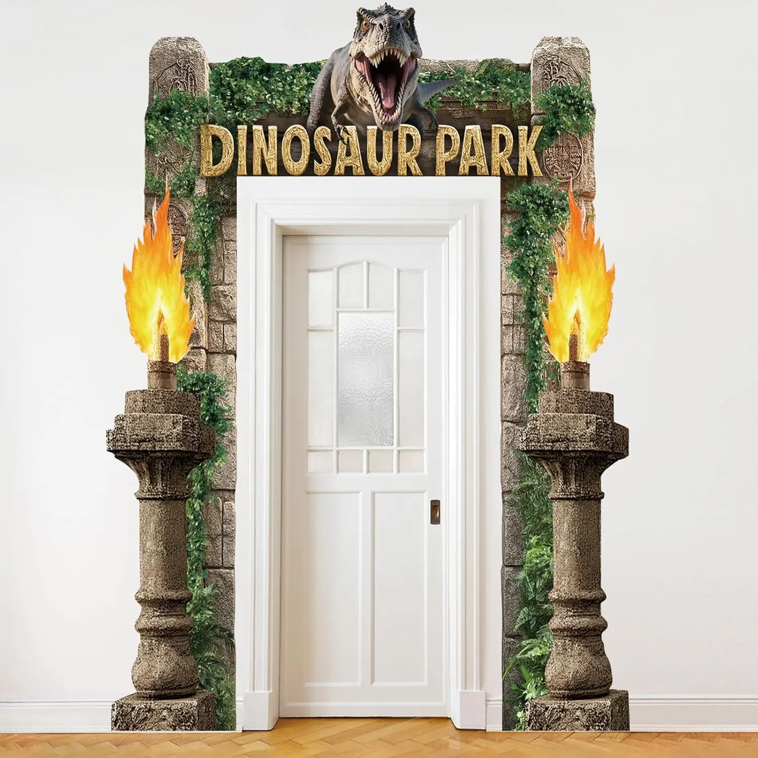 Dinosaur Park Party Decoration Dinosaur Birthday Porch Banner Background Halloween Dinosaur Party Supplies Door Decoration Banner Photo Booth Background Hanging Dinosaur Park Birthday Photo Props