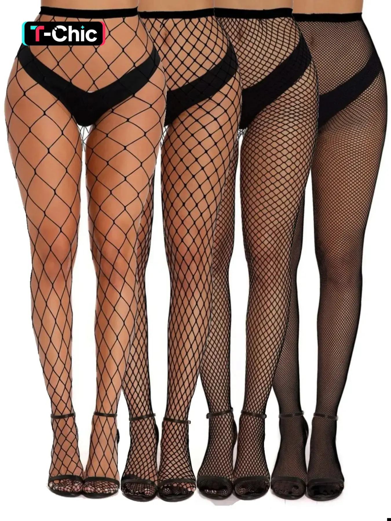 3/4 Fishnet Stockings, Sexy Women's Tights, Perfect for Parties, Ultra-Thin, All Seasons, Multiple Colors Available